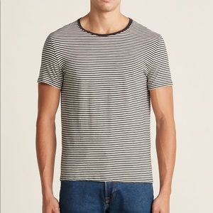 ATM Black & Chalk Striped Tee | L